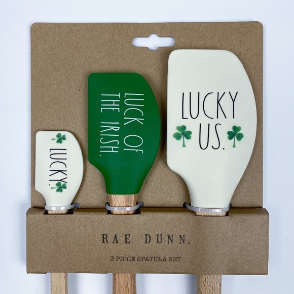 Rae Dunn St. Patrick's Day Green Spatula Set NWT